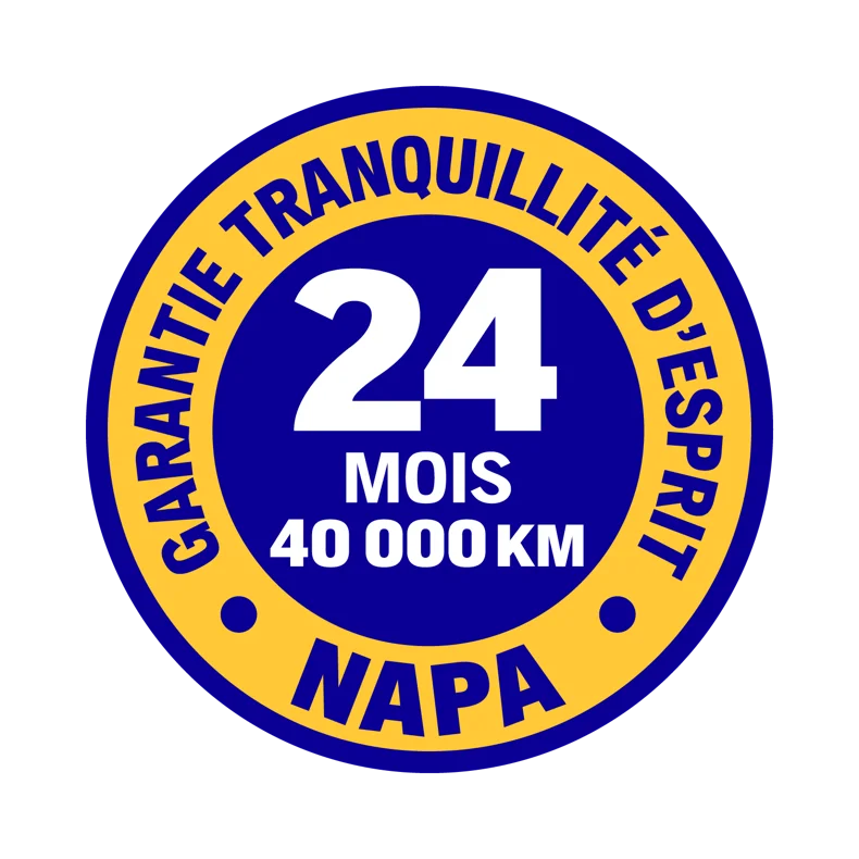 Sceau NAPA de la Garantie Sérénité d’esprit — 24 mois, 40 000 km