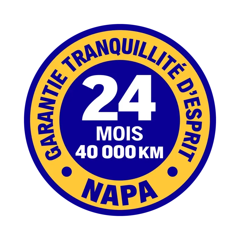 Sceau NAPA de la Garantie Sérénité d’esprit — 24 mois, 40 000 km